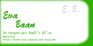 eva baan business card